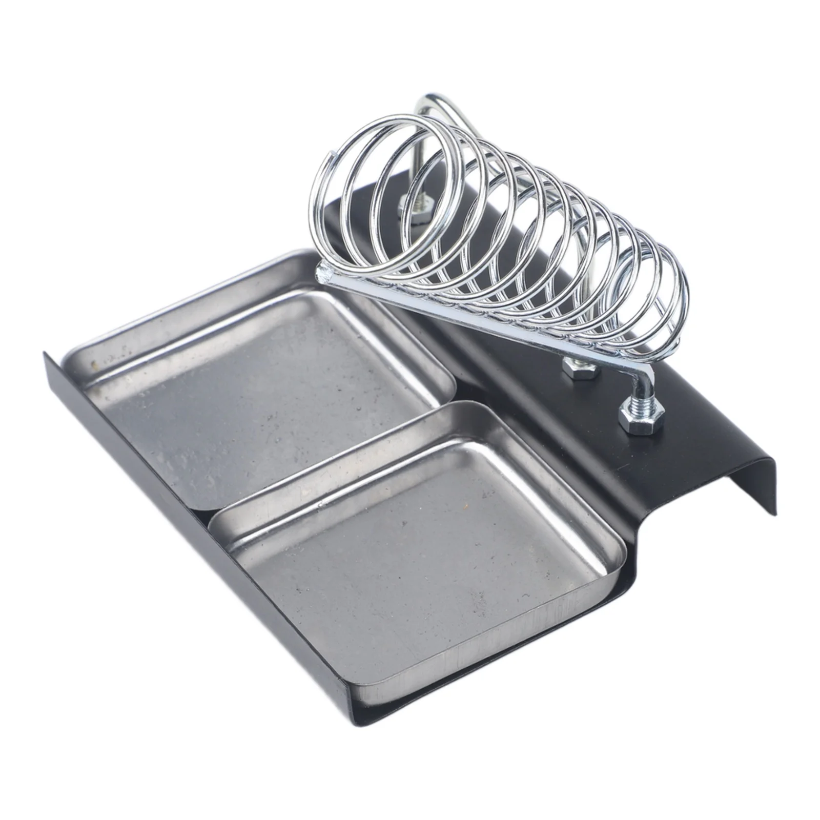 Black Double Rack Convenient Soldering Iron Stand Soldering Convenient Slot Holder Enhanced Soldering Efficiency