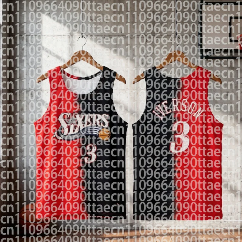 Camisa de Basquete Masculina Retrô Clássica EUA 2026 Philadelphia Nº 3 Alan Iverson impresso em 3D, respirável e confortável