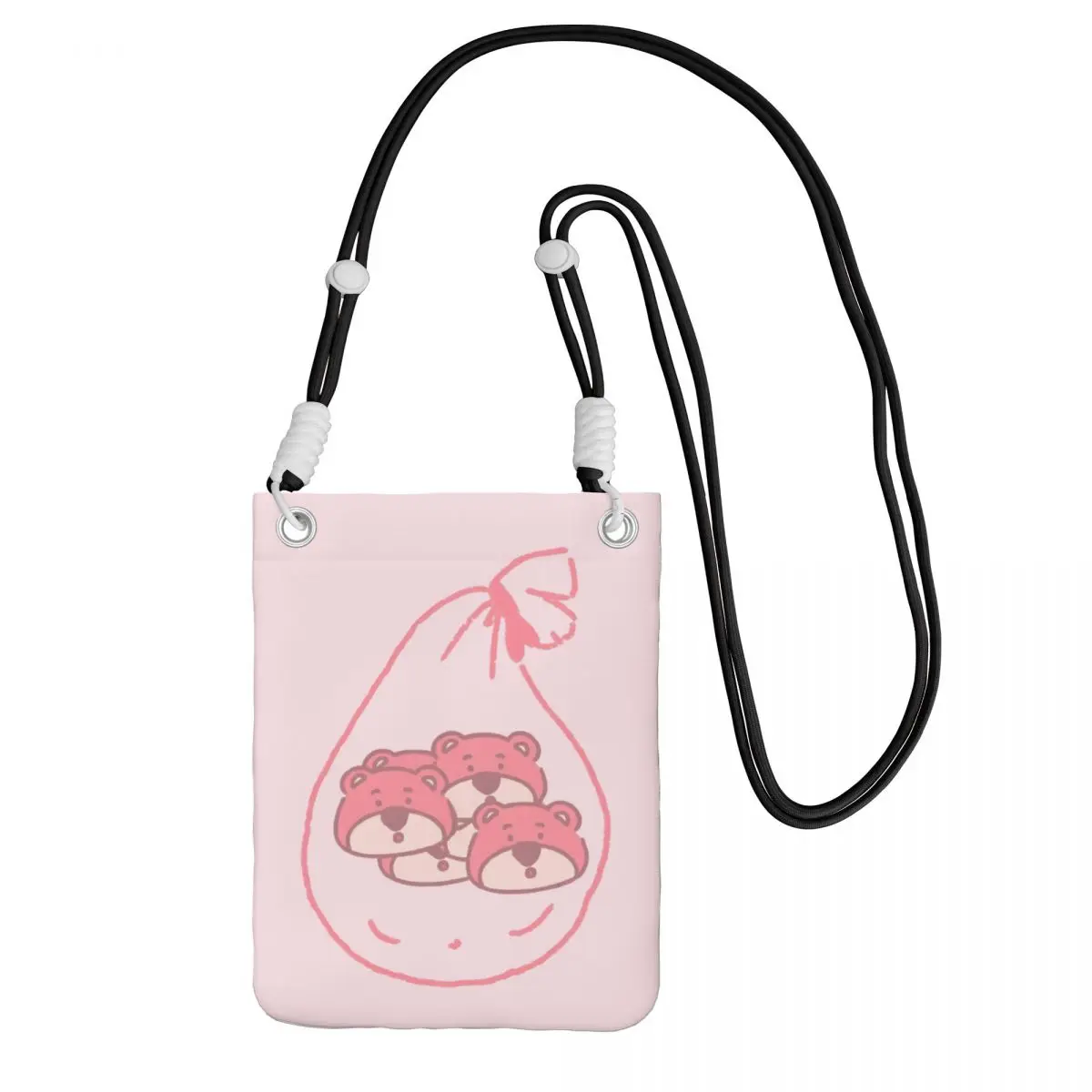 مخصص Lotso تحمل حقيبة الهاتف المحمول قطري النساء الرجال الفراولة الدب الكرتون حقيبة الهاتف المحمول تشغيل الهاتف الحقيبة المال