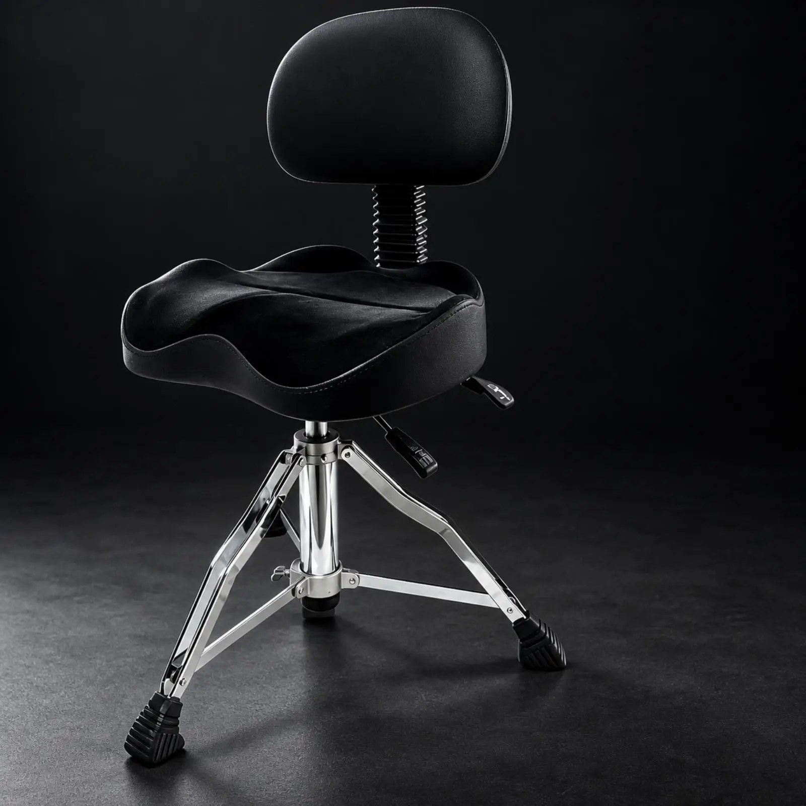 Sturdy Drum Stool with Backrest Hydraulic Lift System Padded Saddle for seat 360 Degree Rotation for Live Stage Shows