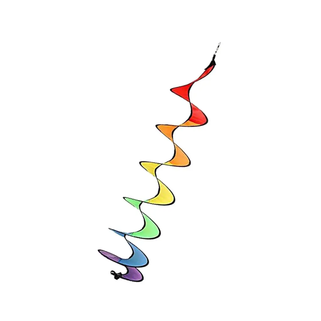 Rainbow Spiral Windmill Durable Windsocks Hot Air Balloon Garden Decor Wind Twister Accessory for Outdoor Use