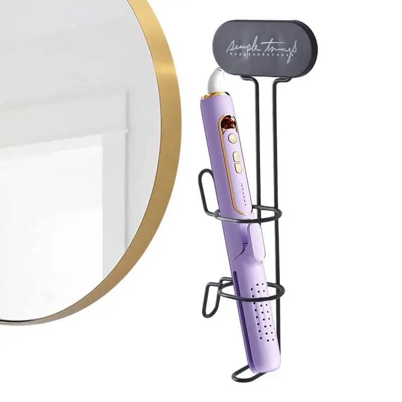 Wall Mounted Hair Straighteners Holder Curling Wands Iron Storage Rack Hair Care Tool Storage Hanger Flat Irons Organizer Tools