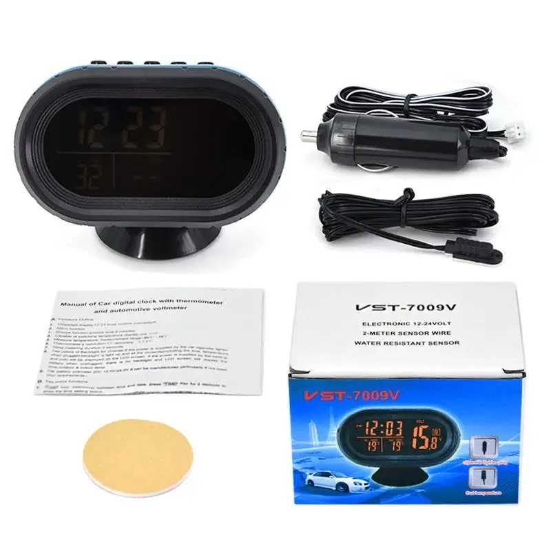 LED Digital Car Clock Thermometer Voltmeter Voltage Luminous Electronic car Clock watch Auto electronic interior accessories