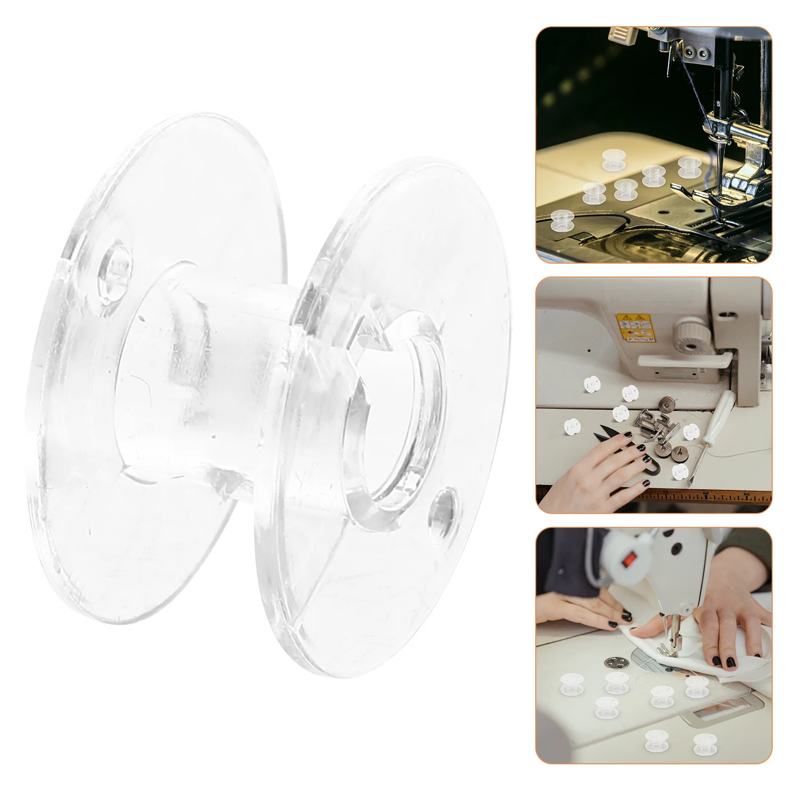 

100 шт. профессиональные шпульки из АБС-пластика, прочные прозрачные пустые катушки, сменные компактные шпульки с нитью, износостойкие швейные шпульки