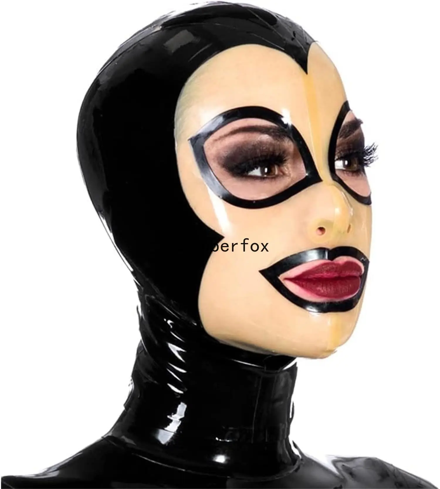 

Резиновая маска с латексным капюшоном по индивидуальному заказу, праздничное прозрачное платье с большими глазами для лица, вечерние женские реквизиты для косплея