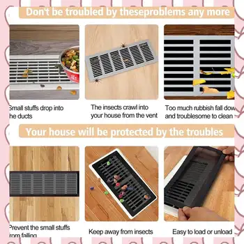 HHTL 磁性PVC通風網罩,4個裝黑色地板通風口蓋 8 最佳銷售 地板通風口蓋 - №7
