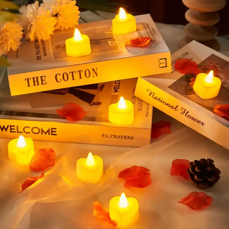 

24Pcs Flameless LED Candle Lights Creative Wishing Led Tea Lamp Warm White Halloween Wedding Christmas Decoration Candle Light