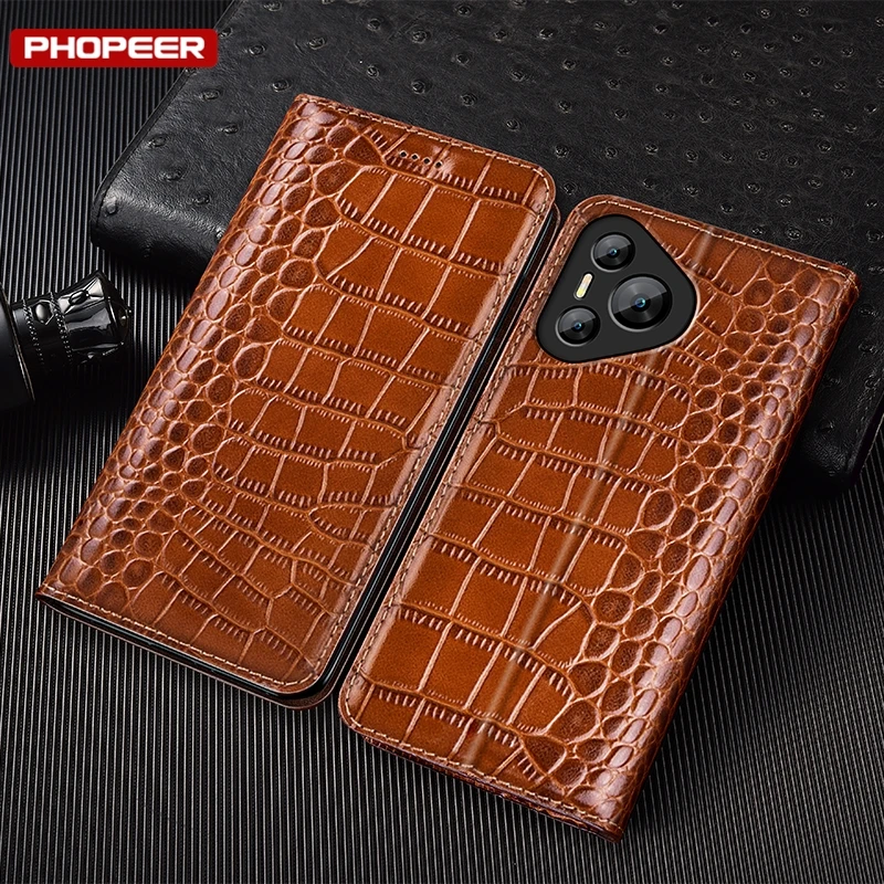 

Чехол из натуральной кожи для Huawei P40 P50E P60 Pura 70 Pro Plus Ultra Art Lite с магнитным рисунком аллигатора