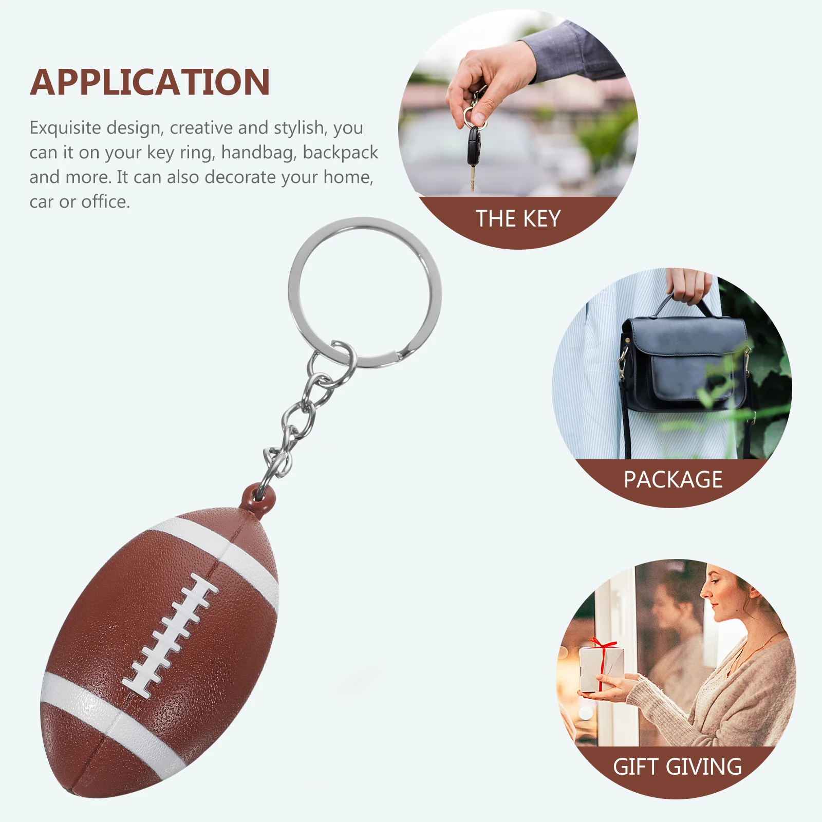 

Football Party Favor Keychain Rugby Ring Vocalize LED Light Coffee Parent-