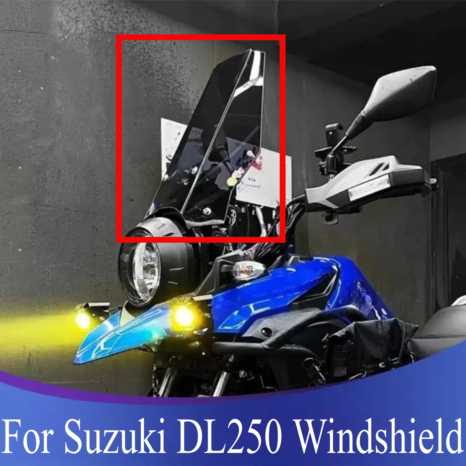 For Suzuki DL250 Motorcycle Modified Windshield Wind Deflector Heightened Windshield Durable Front Glass Accessories Parts