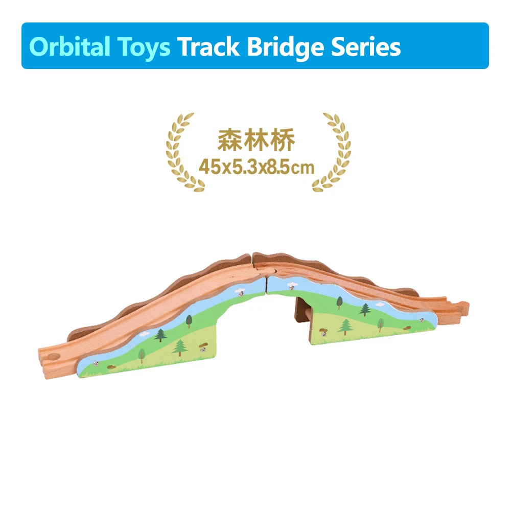 Accessoires de voie de Train en bois, série pont Compatible avec les voitures de Rail magnétiques en bois massif, jouet éducatif pour garçon/enfant, cadeau X29
