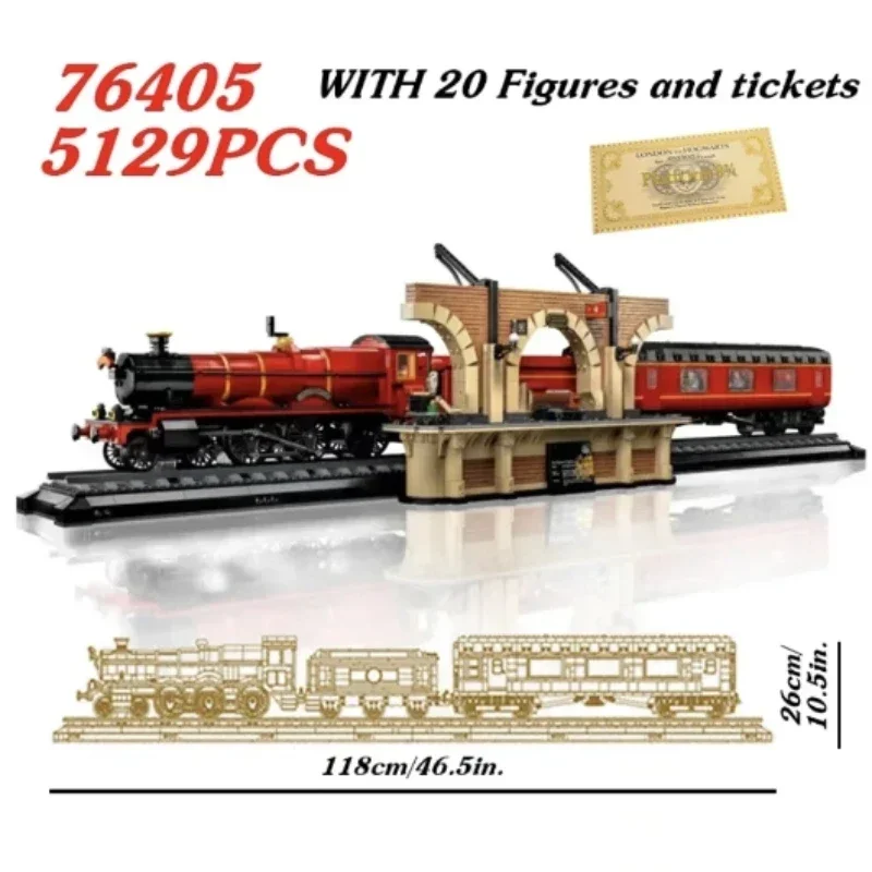 Collector's Edition 76405 5129PCS 118CM Hogiwartsed Express Train Building Set Bricks with Minifigis Toys For Adults Gift