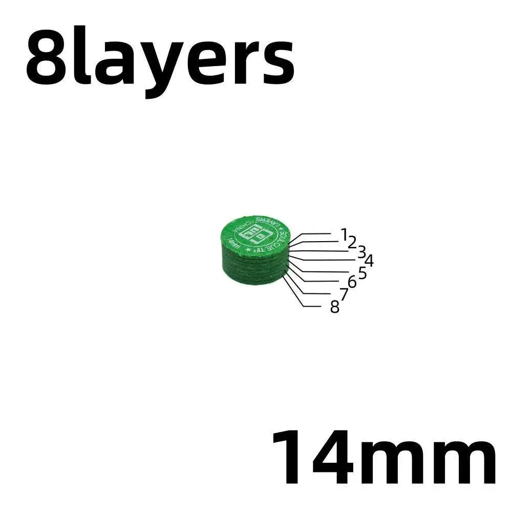 14mm Billiards Pool Cue Tips For Billiard Soul Cue Head Snooker Tips 8 Layers M/H Hardness