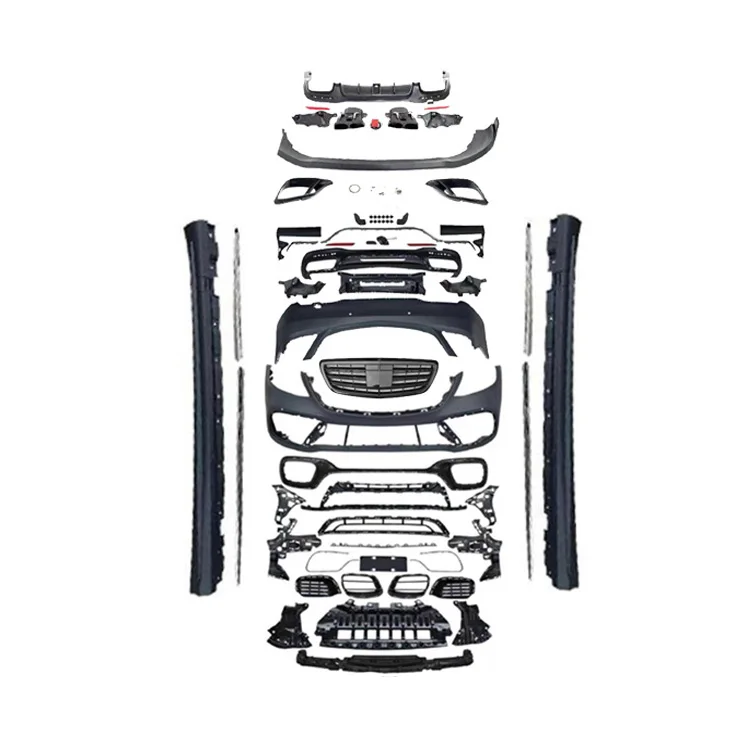 

Damei W222 Body Kits Fog Light Frames Grill Side Skirts Rear Diffuser Bumpers Upgrade S63+B700 Style BodyKit For Benz 2018-2