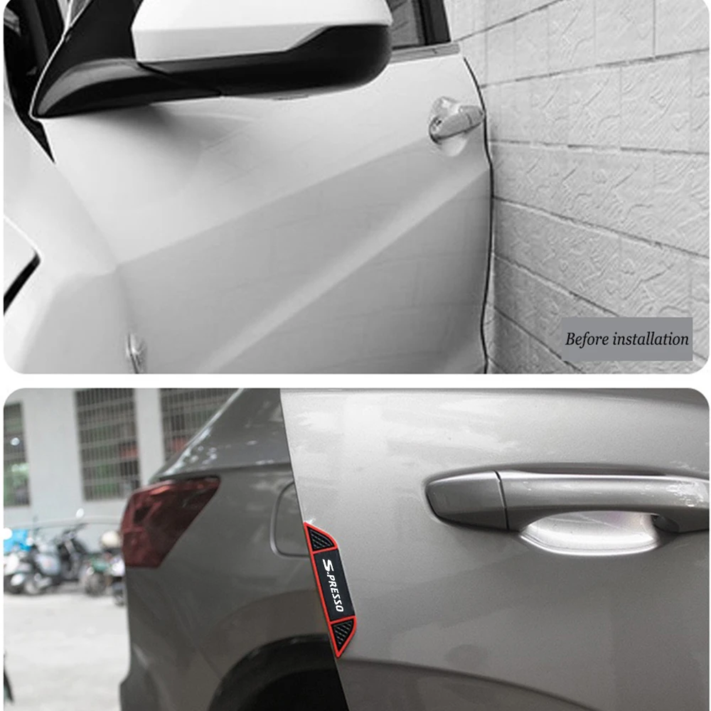 4Pcs Rubber Anti-Collision Strip Car Door Anti-Scratch Protector Stickers Protector Guard Strip for Suzuki S-PRESSO S PRESSO