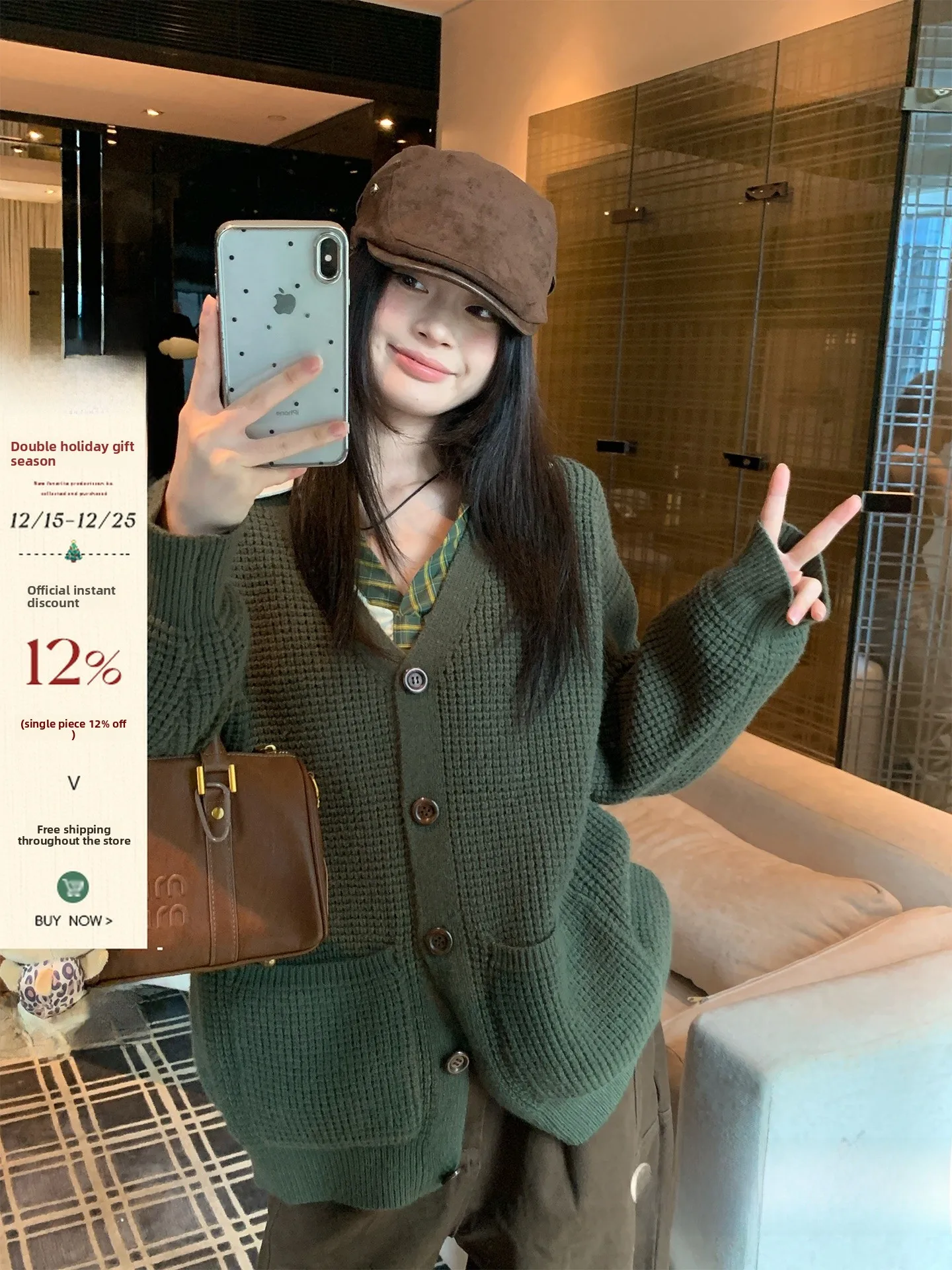 

Olive een Вязаный Jaet Женский свободный повседневный топ на осень-зиму Faion Sembali Zh Adurupn Бренд V-ne Топ на пуговицах