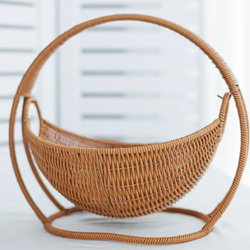 Cama colgante de ratán para gatos lavable, cesta con cojín