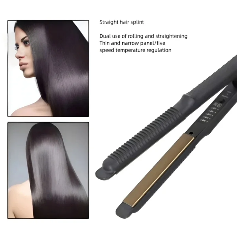 BAAO-Hair Styling Appliances Hair Straightener Electric Tongs Straight Roll Dual Purpose Five-Speed Temperature Adjustment EU Pl view 3