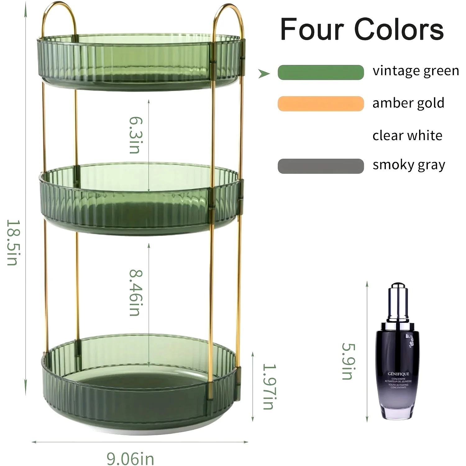 Rotary Makeup Storage Box for Bathroom Vanity