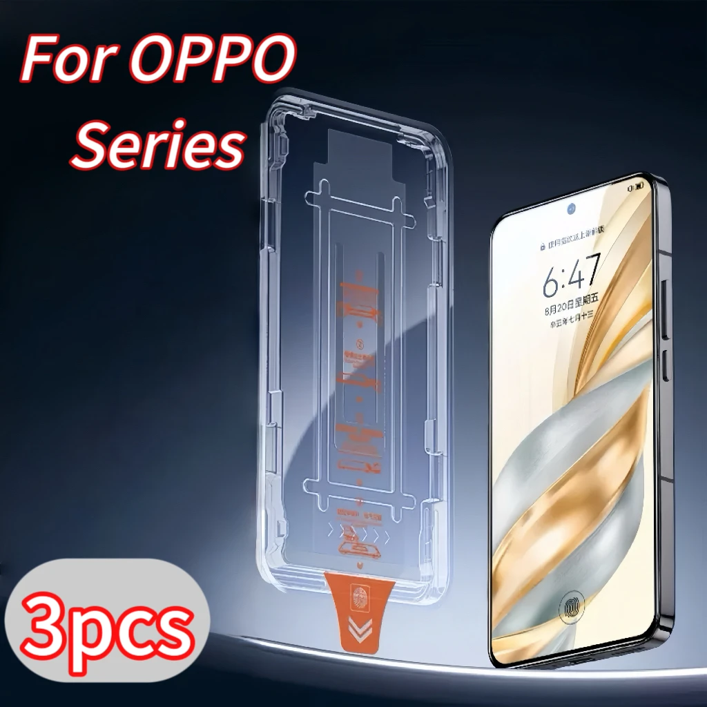 

3Pcs Tempered Glass Screen Protector For Oppo Reno K A Phone Dust Free Auto Positioning Mobile Shield For Oppo Devices