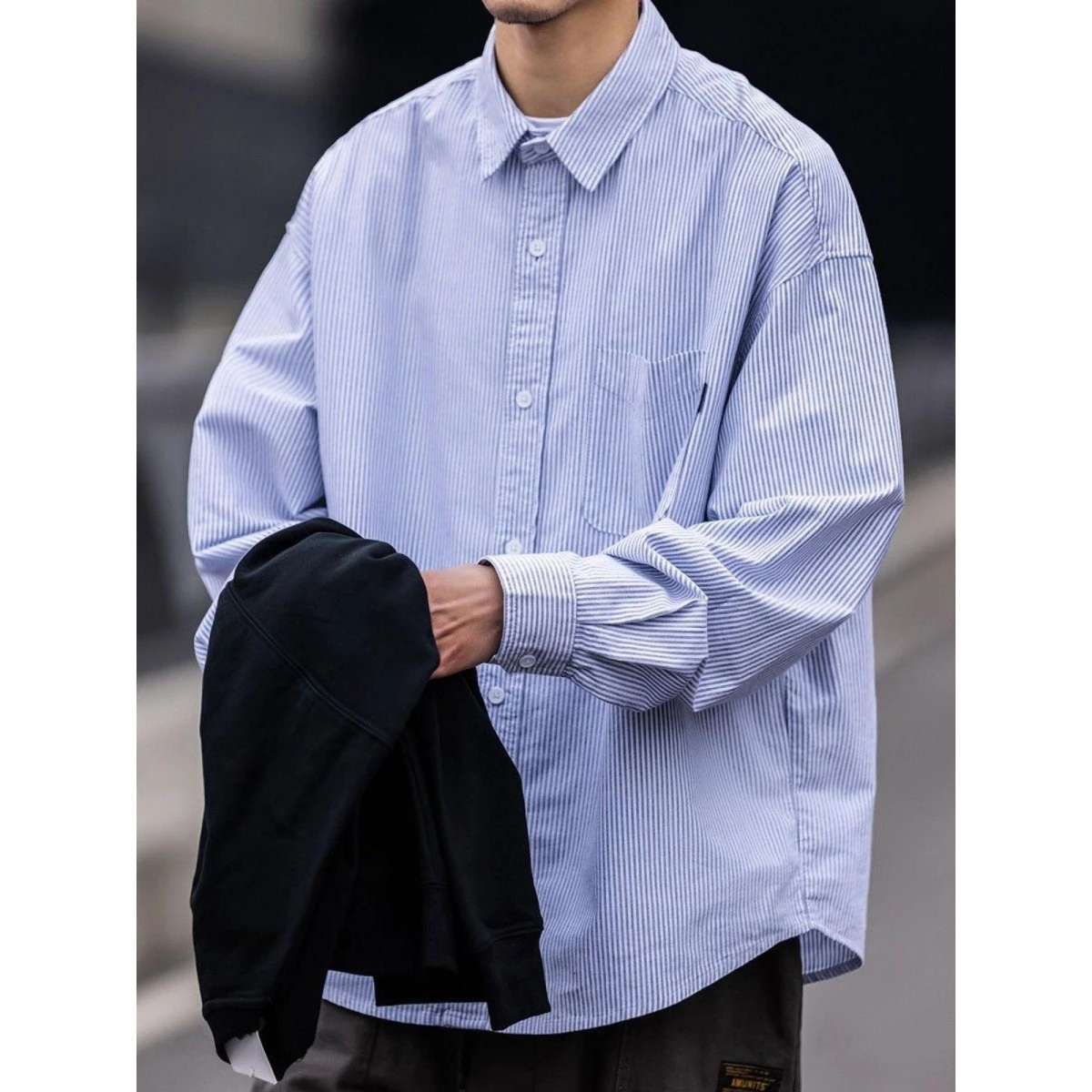 

Ciboy Retro Japanese Style Striped Shirt Men's Loose Long Sleeve Layering Spring New Arrival Fashion Youth Standard Fit