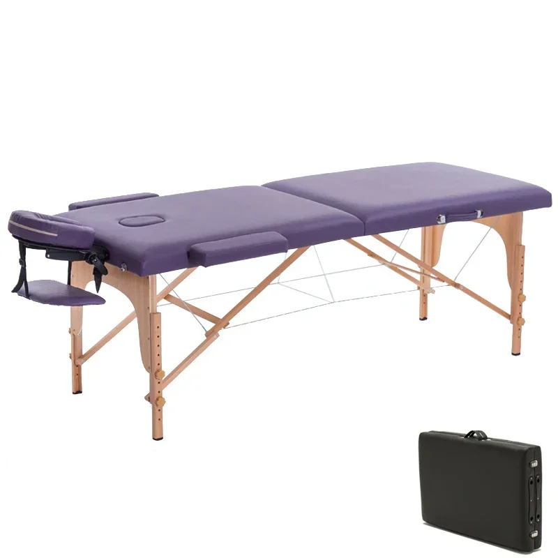 Foldable wooden/aluminum massage table PU leather customizable color for door-to-door service