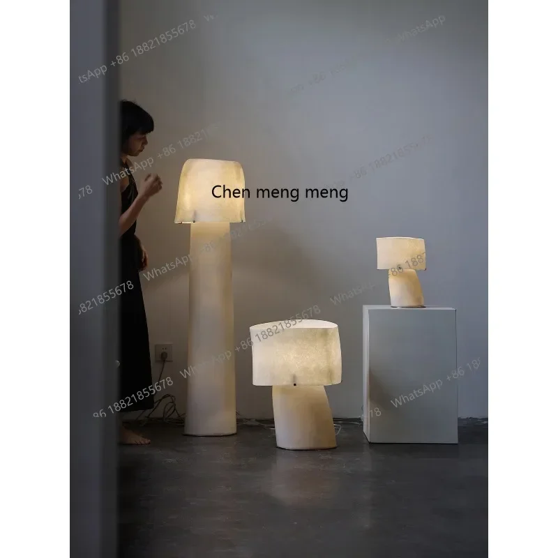 Q181 Wabi Sand antique floor lamp bedroom bedside translucent fiberglass light luxury