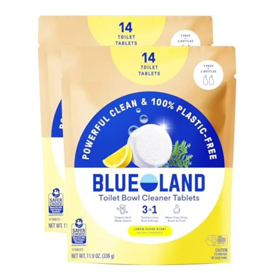 

Toilet Bowl Cleaner Tablets, 2-Pack, 28 Count,,Plastic-Free, No Harsh Chemicals, Plant-Based