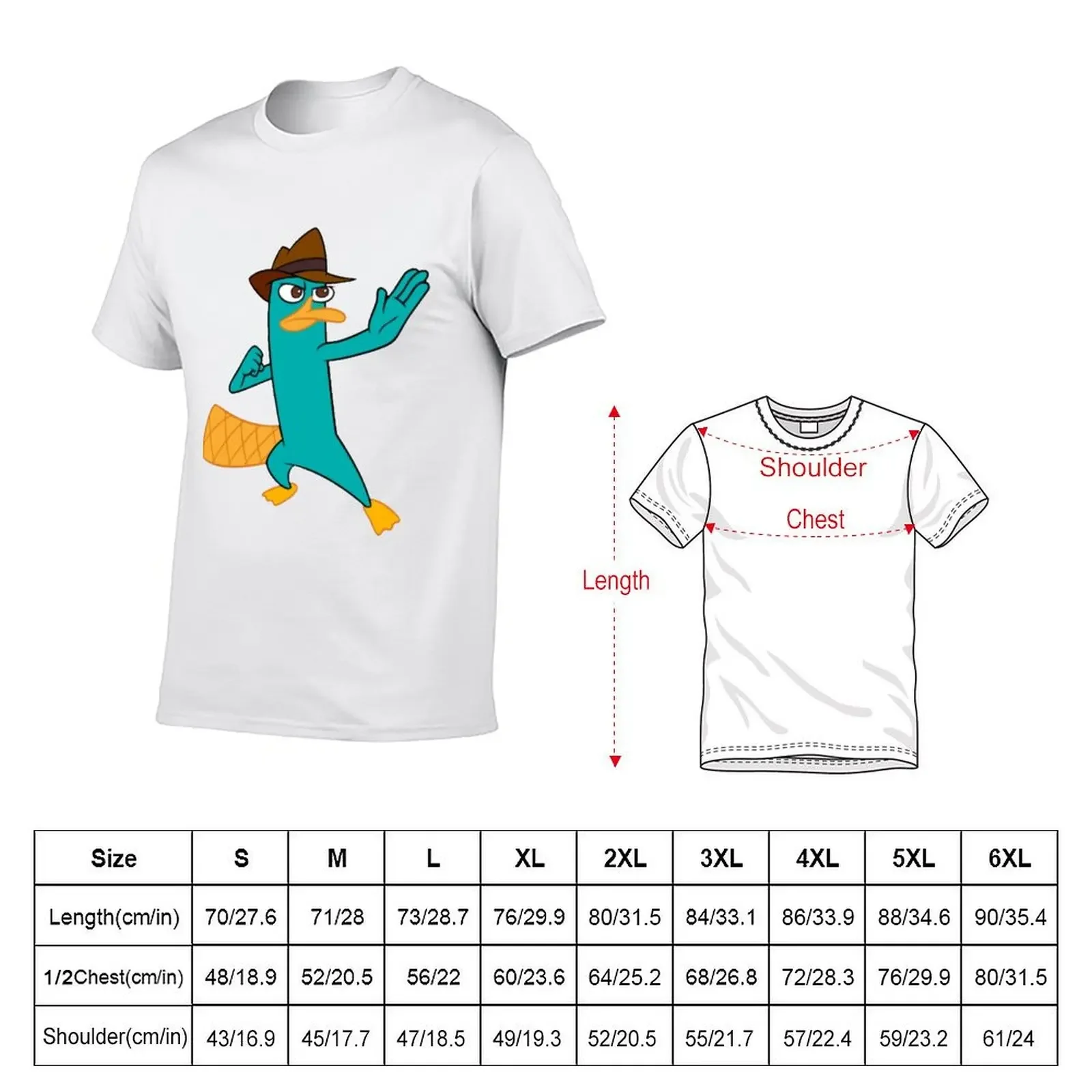 Perry the Platypus T-shirt anime clothes customs design your own Blouse mens vintage t shirts