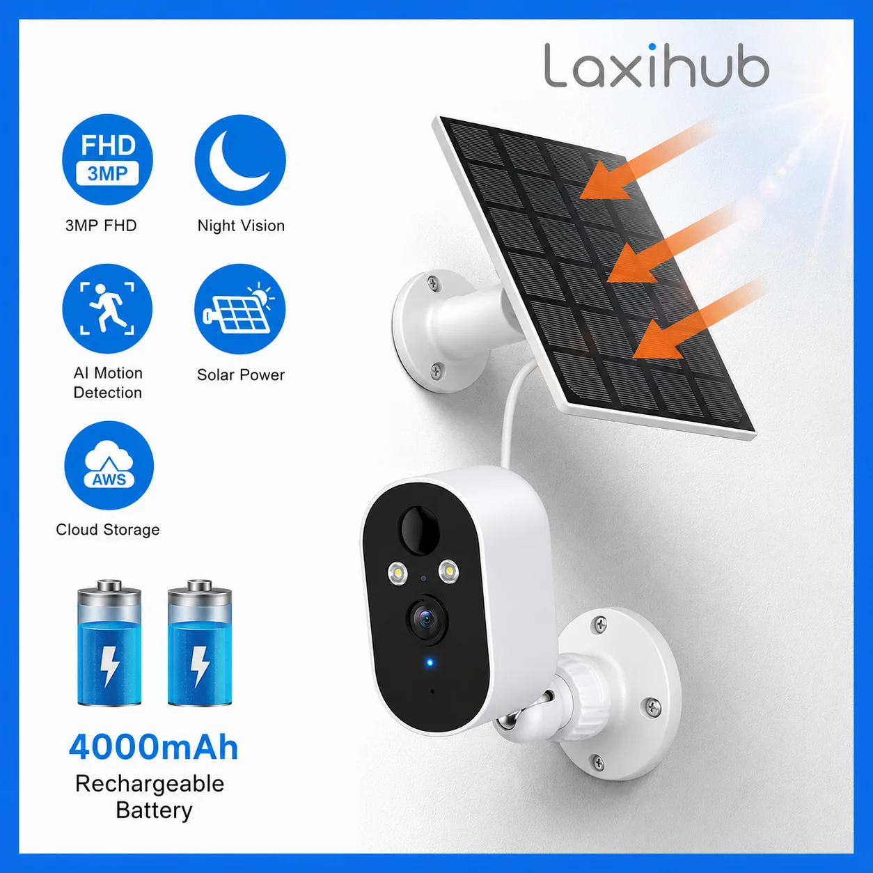 Full-Color Alarm Recording Cam, Supports Cloud & TF Storage, 0-8M Standby Trigger, Built-in Antenna