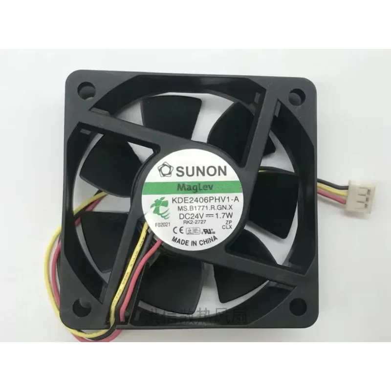 

SUNON KDE2406PHV1-A DC 24V 1.7W 60x60x15mm 3-Wire 60mm Cooling Fan