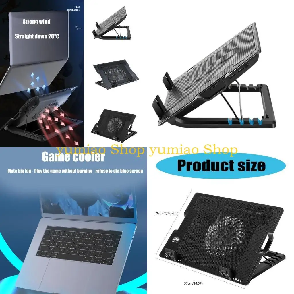 

587B Laptop Quiet Fan for 11"-18" Computer PC Notebook Gaming Laptop Fan Adjustable with 2 USB Port Laptop Cooling Pad