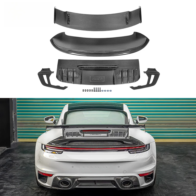 High Quality Dry Carbon Fiber Rear Spoiler Car Aero Parts 992 992.1 Hardtop 2019‑2024