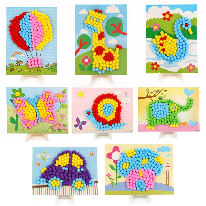 Plush Ball Painting DIY Handmade  Household Decorative Paintings Easy Crafts for Tweens Adults Seniors Creative Projects TMZ