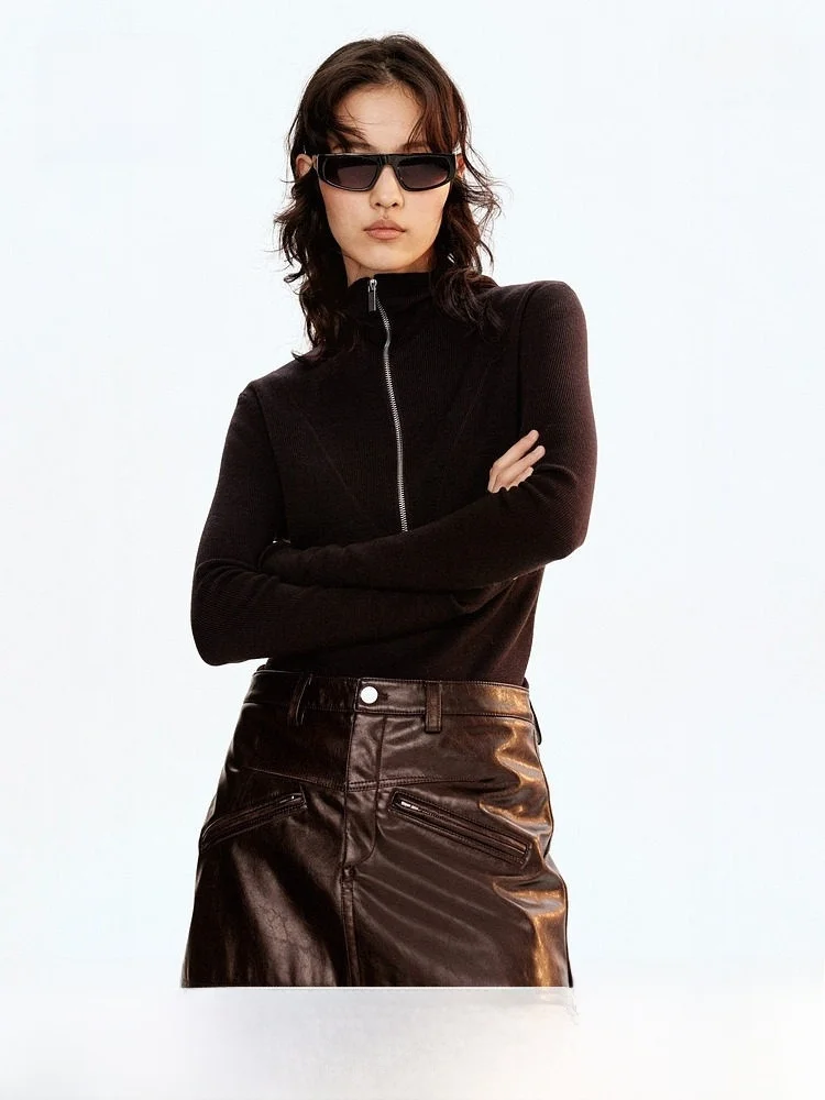 

Red Woolen Knitted Hat Women's Sweater HM Casual Sle Slim Fit Long Length Faionable Winter Top for Ladies And Teenagers