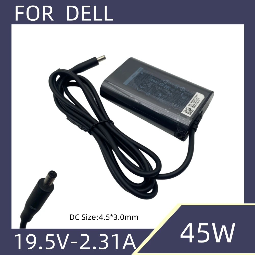 Cargador de ordenador portátil genuino, adaptador de CA de 19,5 V, 2,31a, 45W, 4,5x3,0mm, para Dell nspiron 11/13/14/15/17 LA45NM140 HA45NM140, fuente de alimentación