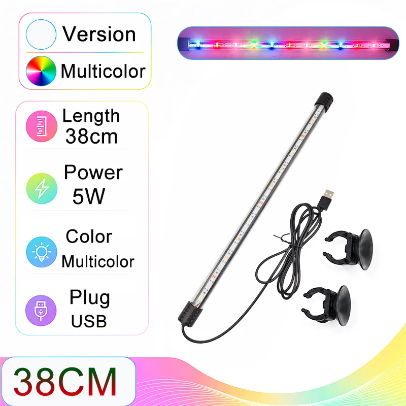 18-58cm USB Vollspektrum Aquarium LED-Lichtleiste Wasserdichte Tauchbare Fischbeckenlampe Unterwasser-Pflanzenwachstumsbeleuchtung – Detail 9
