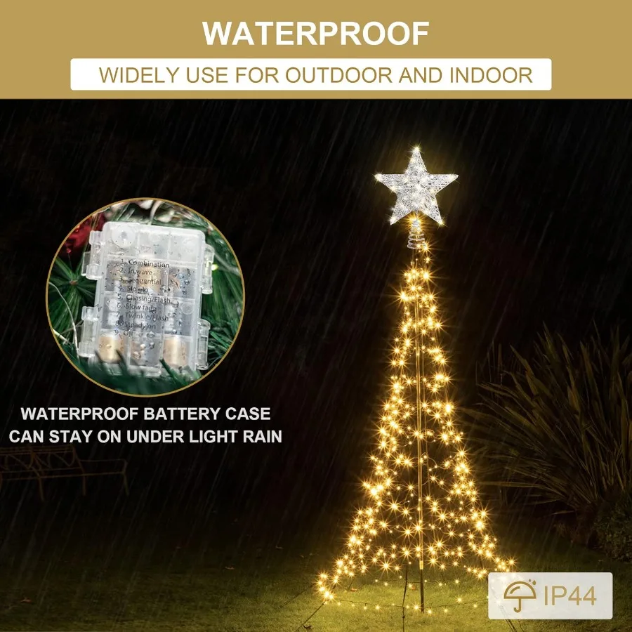 شجرة عيد الميلاد توبر شجرة النجوم توبر مع 40 LED وبطارية التحكم عن بعد تعمل أضواء دافئة شجرة عيد الميلاد الديكور