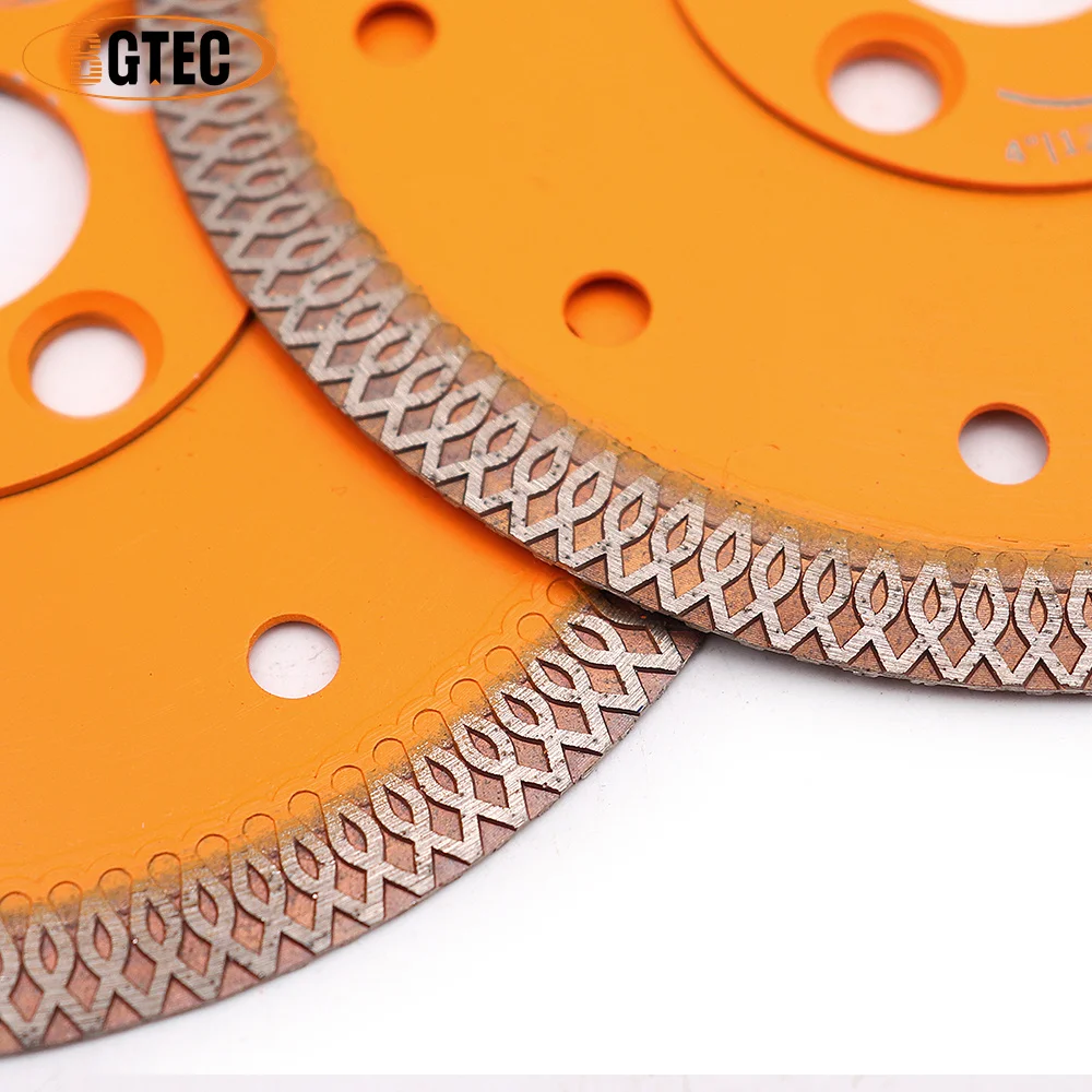BGTEC 2pcs 5inch/115mm Diamond Cutting Disc X Mesh Turbo Ceramic Porcelain Tile Marble Granite Quartz Cutter Plate Saw Blade