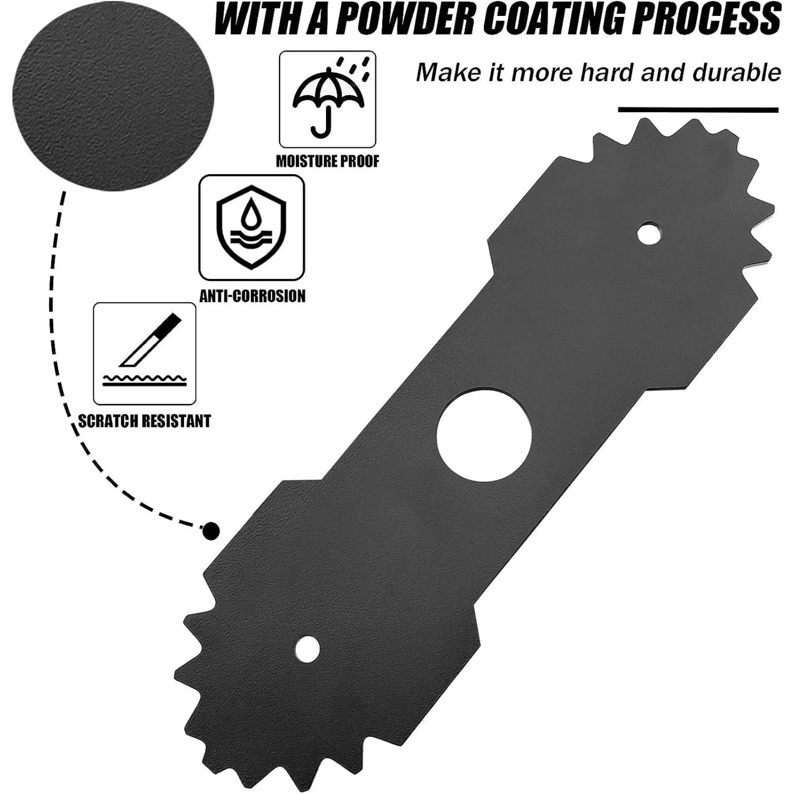 2Pcs Double-Sided Lawn Mower Edger Blade 638006008 638006007 RAC1104 For Ryobi Homelite Black Max Scotts Trimmer 8.75