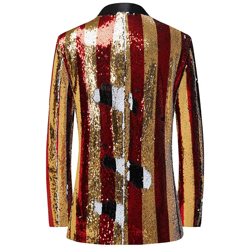 Costumi da spettacolo per uomo, spettacoli teatrali, cantanti, ospiti, abbigliamento formale, colletto di frutta verde, paillettes, abito pieghevole