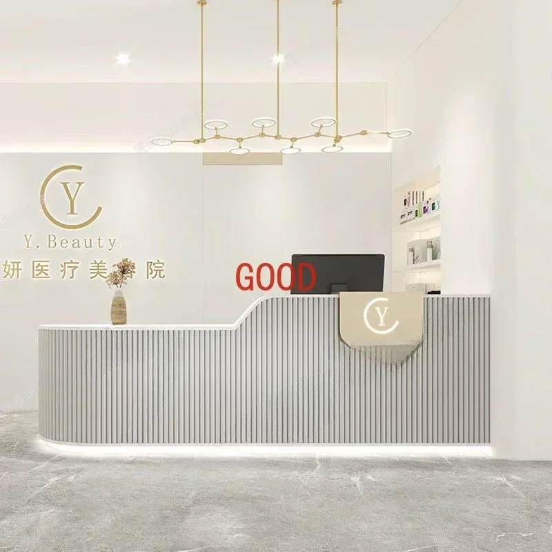 Reception Business Modern Furniture Aesthetic Help Desk Salon Supermarket Counter Table Spa Front Bancone Reception Reseption