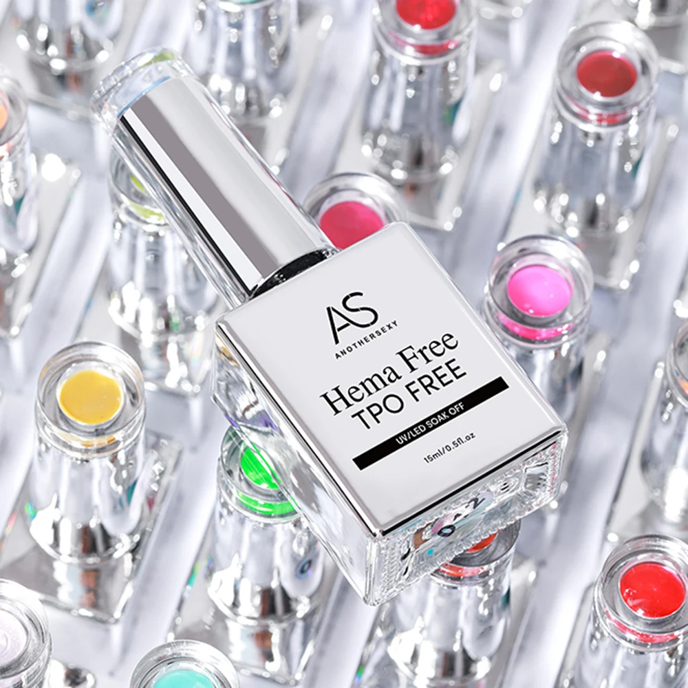 AS 15 ML Nail Gel Polish V6 HEMA Free Tpo Free Semi Permanent Soak off UV LED Nail Gel Varnish Full Coverage Nail Gel Lacquer