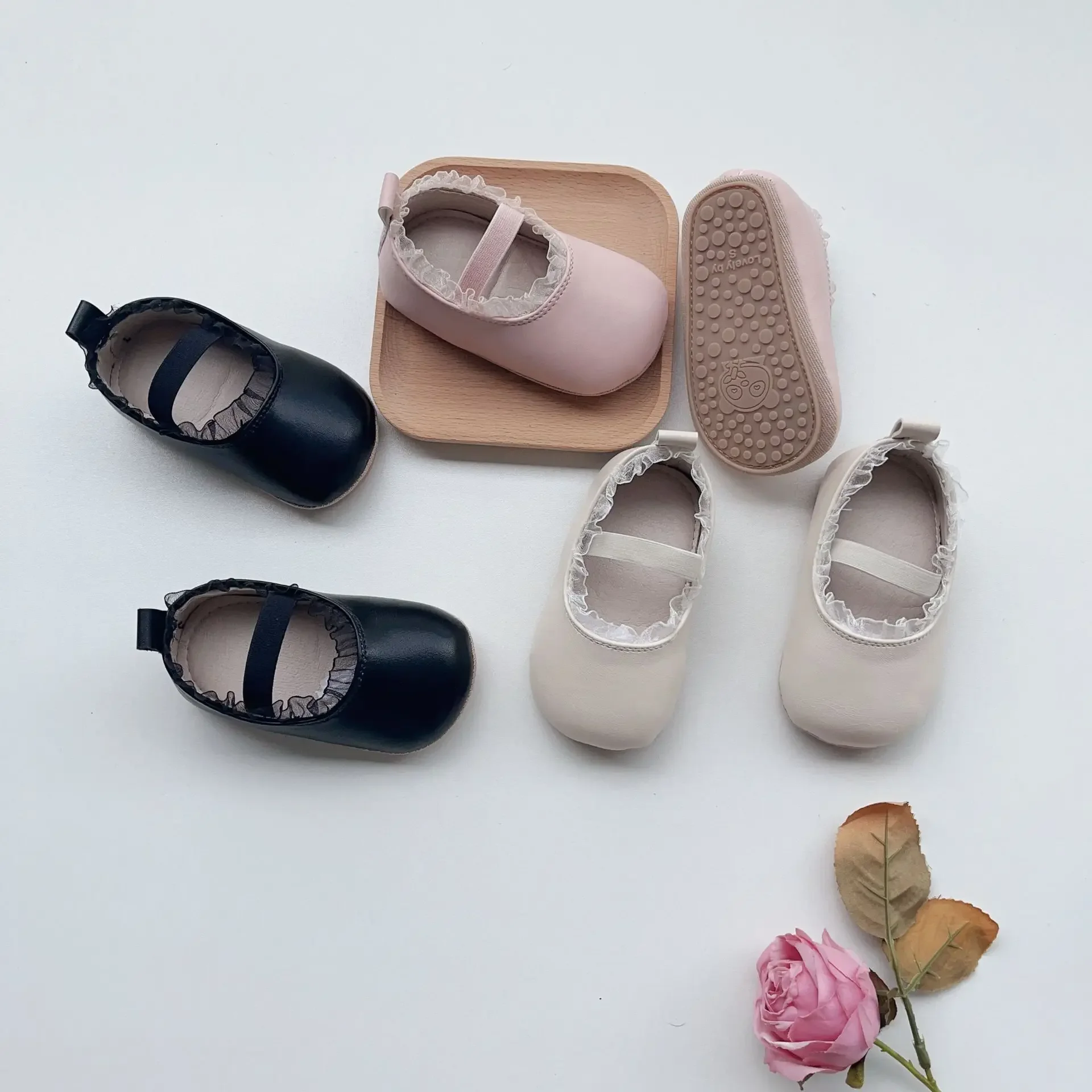 Babys chuhe Herbst neue Spitze rutsch feste Mädchen Baby Prinzessin Schuhe Kleinkind modische einfarbige süße süße Mädchen Schuhe