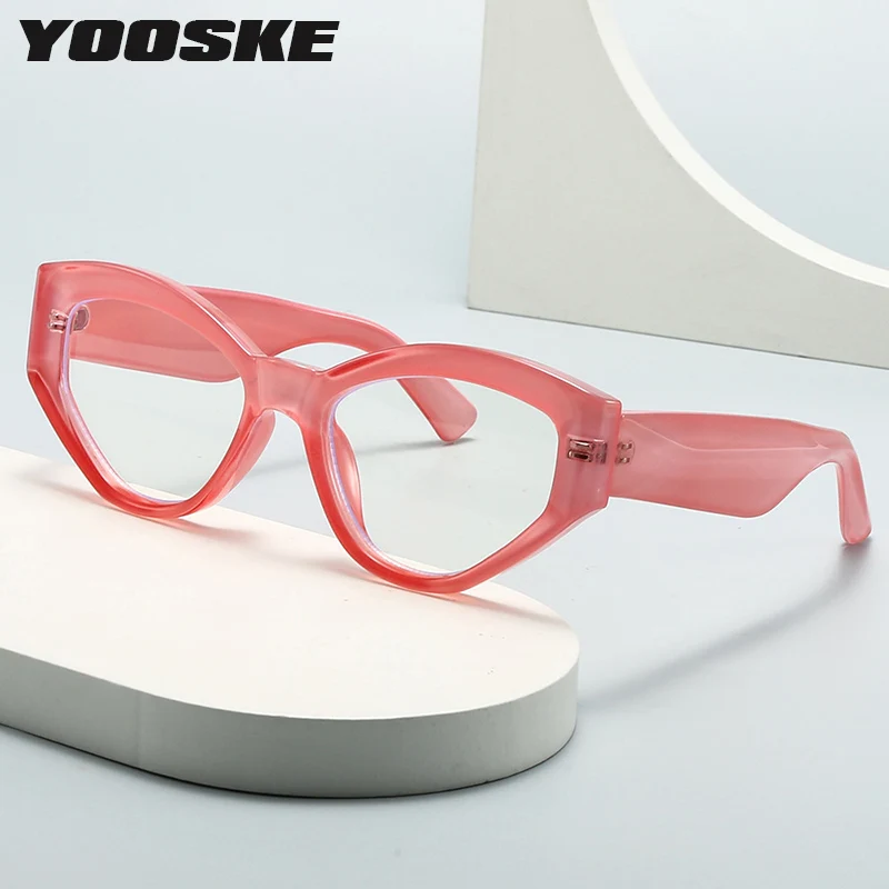 Personality Cat Eye Anti-blue Glasses New Polygon Advanced Light Mirror Street Photography Trend Women's Glasses Frame