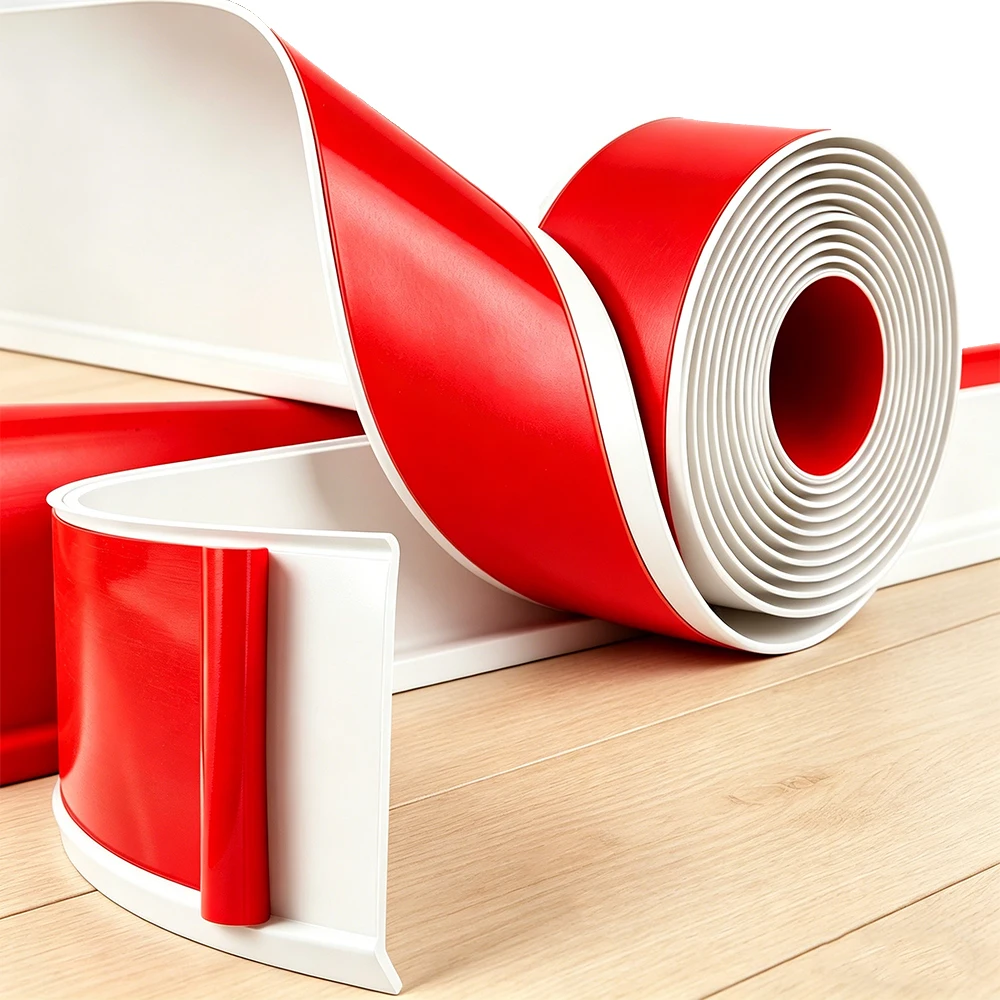 

10CM Self-Adhesive Flexible Baseboard Molding Trim Vinyl Wall Base for Walls Peel and Stick PVC Skirting Board Edge Line Decor