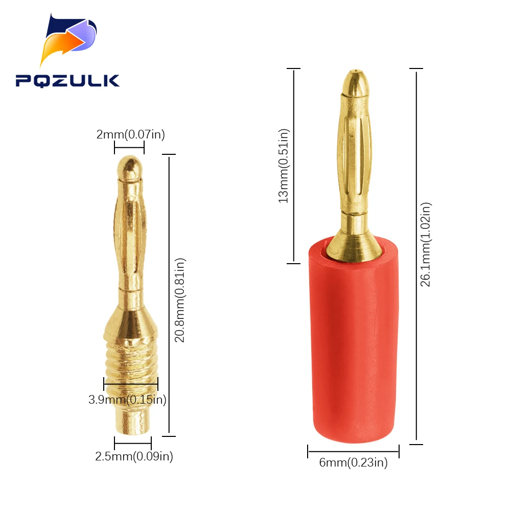 Mini Speaker Pure Copper Plastic Shell 2MM Connector Welded Experimental Test Cord Head Audio Banana Plug