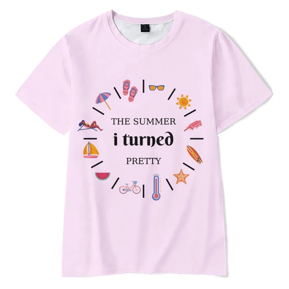 Camiseta de manga corta con cuello redondo para hombre y mujer, camisa con frase I Turned Pretty, ropa 3D de televisión americana, Verano