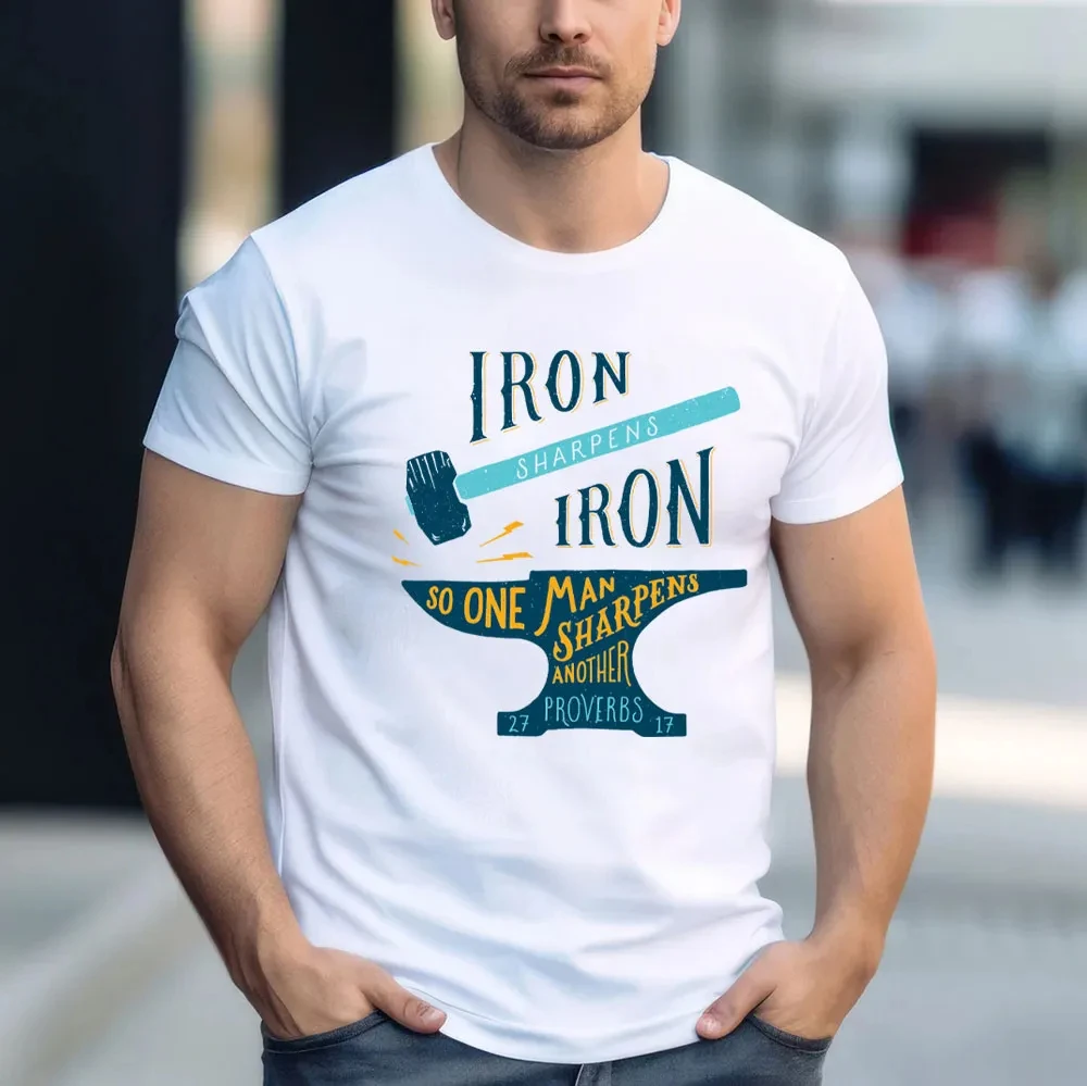 

Христианская футболка Sharpen Iron, мужские и женские хлопковые футболки с короткими рукавами, рубашка Y2k, мужская одежда, летняя блузка, топы большого размера
