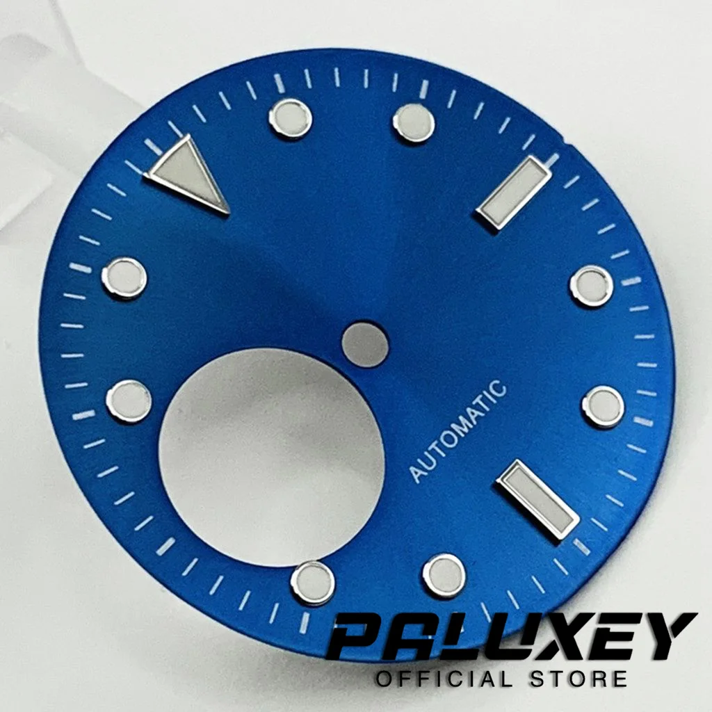 Nh38 29mm Green Grey Blue Black Watch Dial Green Luminous Watch Faces for NH38 Movement Replacement Parts